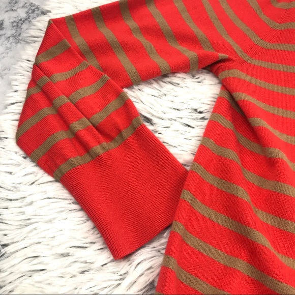 J. Crew Orange Striped Button Up Cardigan EUC - Picture 4 of 10